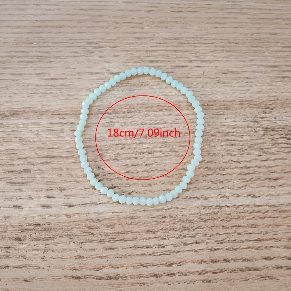 4pc Stackable Cut-Face Small Bead Bracelet Set